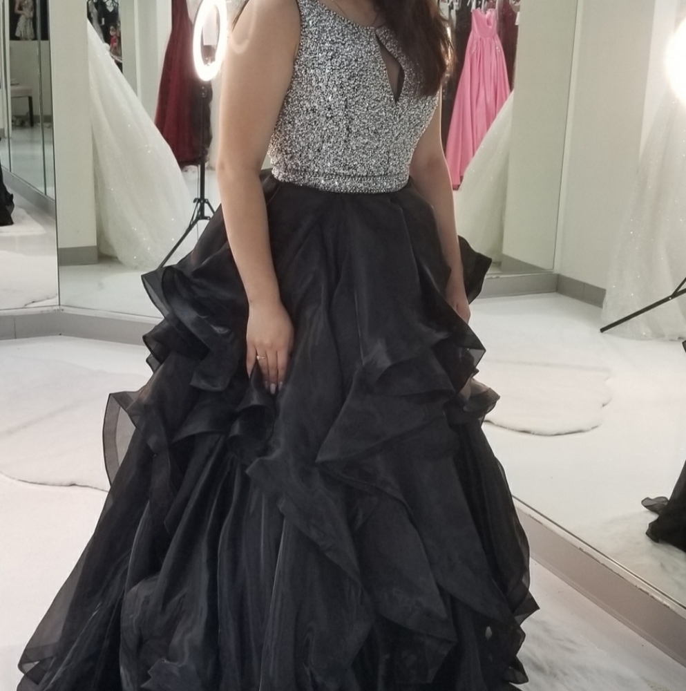 Black Prom dress with Jewel Bodice